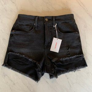 Good American Good Curve High Waist Denim Shorts